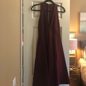 Wine colored Midi with low neckline